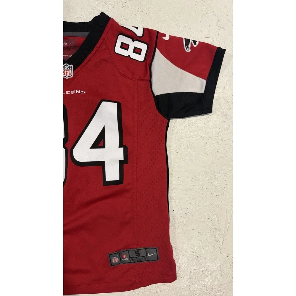 Atlanta Falcons Jersey Youth Small NFL Football White 84 Nike On Field‎ Red